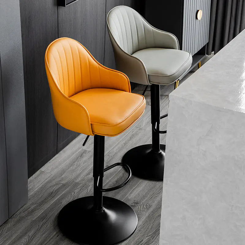 Modern Minimalist Bar Stool with Backrest (Factory)